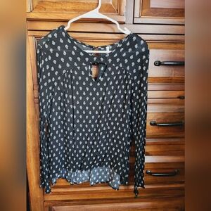 Grayson Threads - Long Sleeved Top - Black with White Flowers